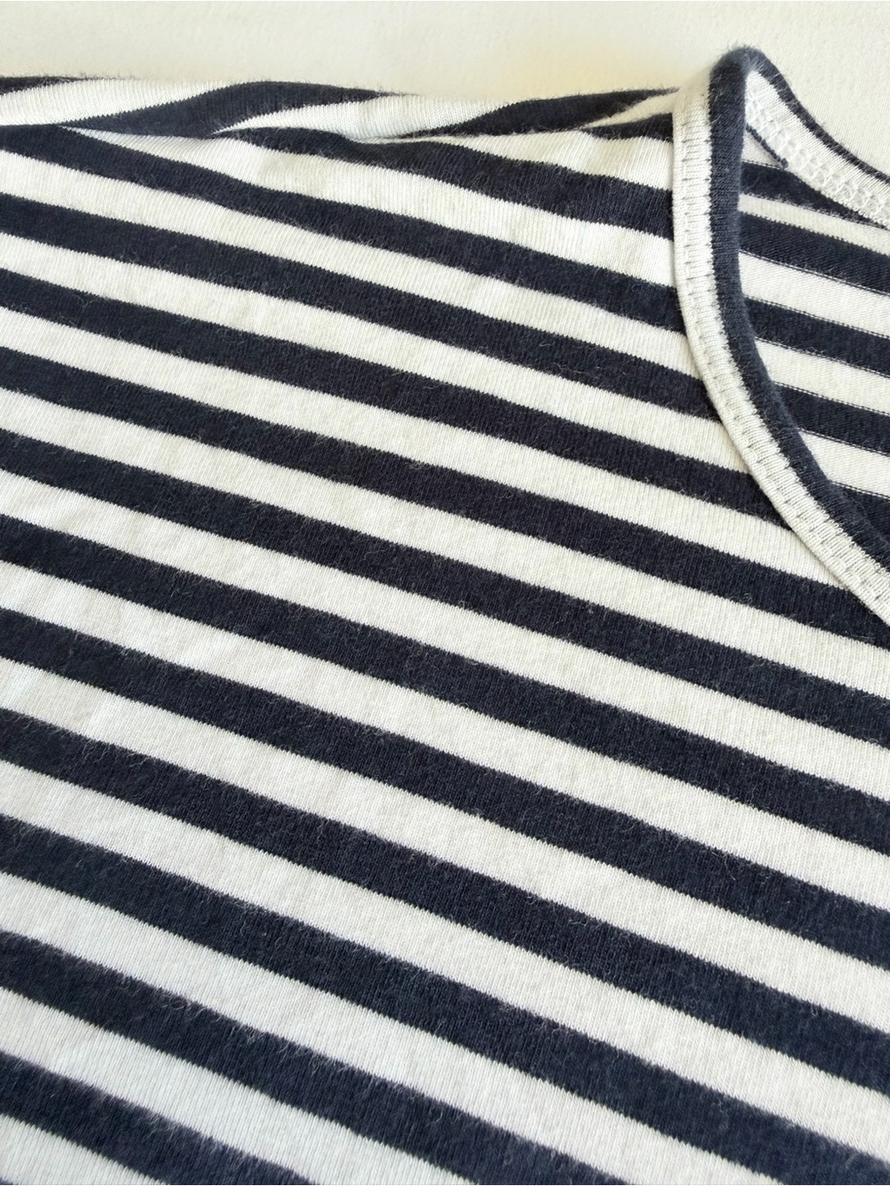 J. McLaughlin "Allie" Navy White Stripe Cotton Blend Nautical Short Sleeve Tee - Picture 10 of 15